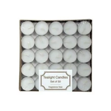 100 Ct Langley Empire Tea Lights Unscented White 50 / Box - 2 BOXES