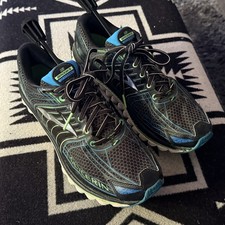 Brooks Glycerin 12 Black Green Gecko Atomic Blue Running Shoes Men's 11.5