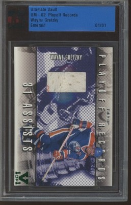 2002 ITG Ultimate Vault Hockey Wayne Gretzky OILERS Game Worn Jersey Patch 1/1