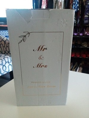 Forever Love Happily Ever After , Wedding Champagne Silver Gift Set, Engraved.