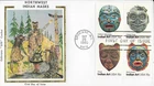 1980 FDC, #1837a, 15c Pacific Northwest Indian Masks, Colorano, block of 4