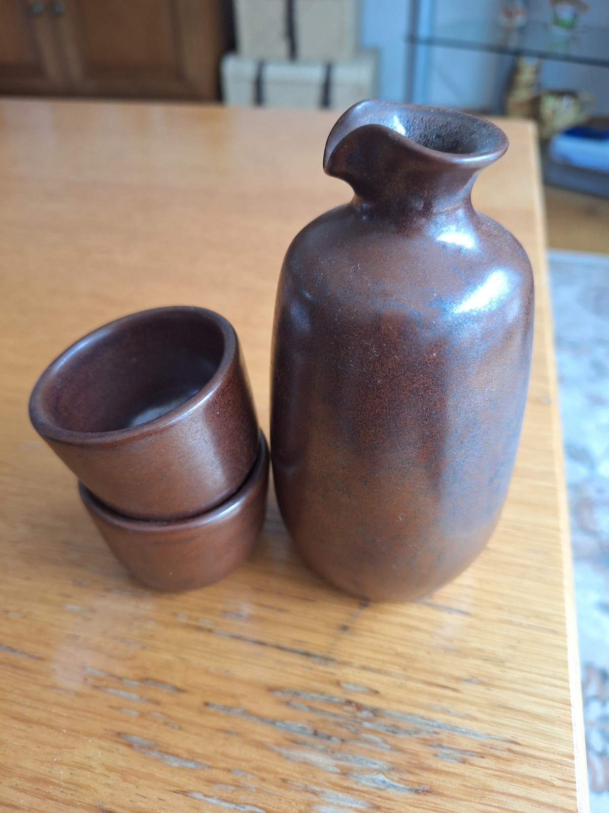 Sake Serving Set Ceramic Bottle And Cups