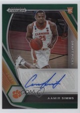 2021-22 Panini Prizm Draft Picks Green Aamir Simms #DP-ASI Auto 0nr3