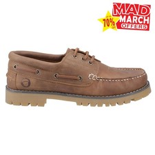 Cotswold Inglecote Mens Leather Casual Fashion Designer Boat Shoes Tan