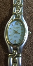 Vintage Elgin Quartz Steel Watch New Battery Working 