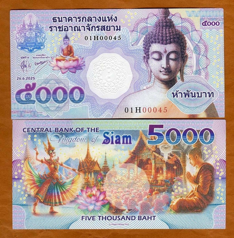 Siam, 5000 Baht, 2025 Private Issue Fantasy