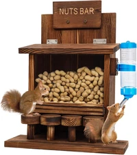 Squirrel Feeders for outside Tree Wooden Squirrel Picnic Table Feeder for Corn P