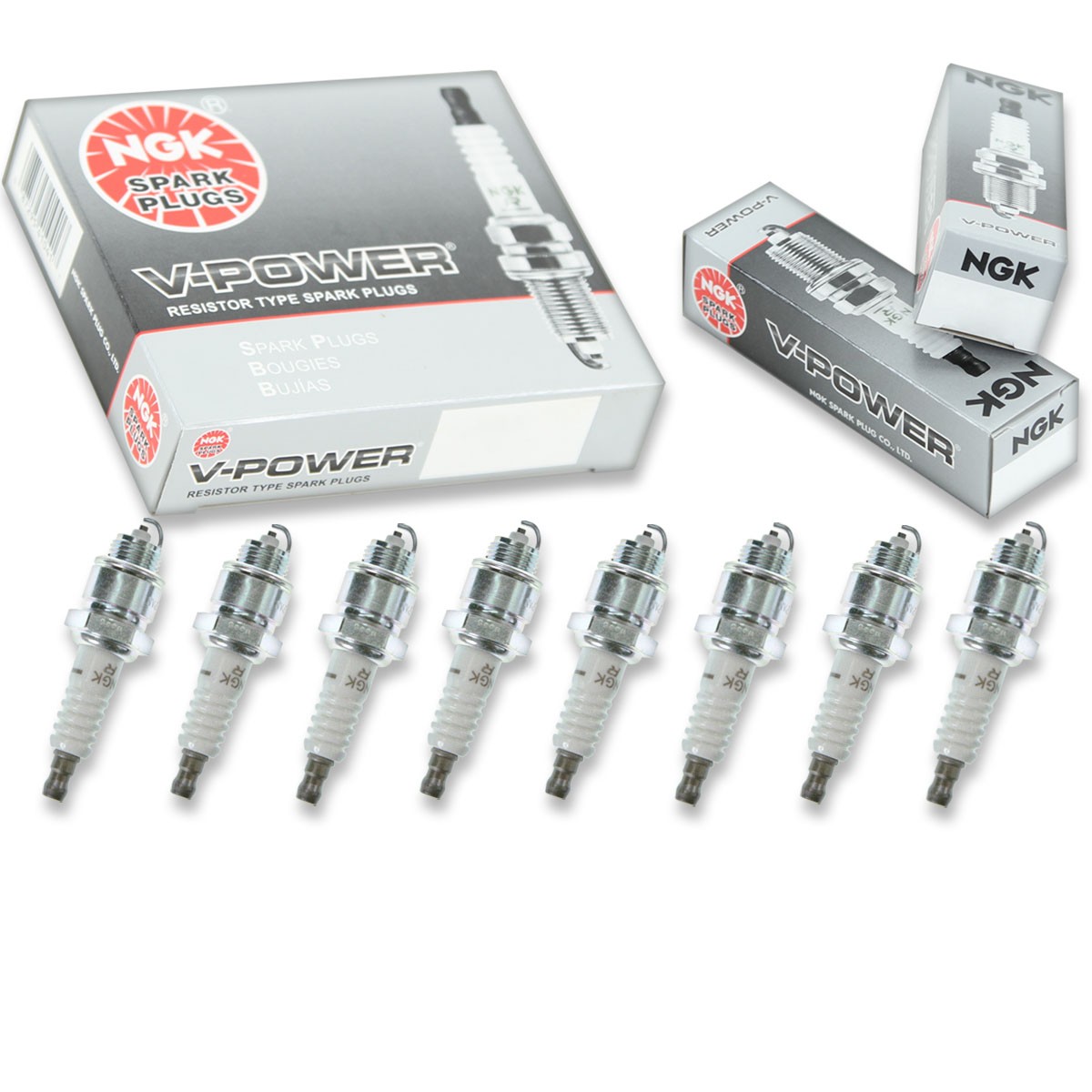 8 pcs NGK V-Power Spark Plugs for 1975 International 150 6.4L 5.0L 5.6L V8 - vx