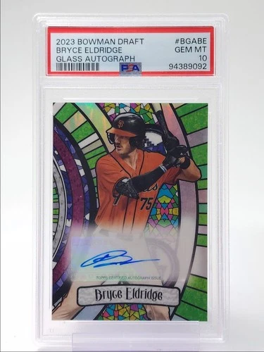 BRYCE ELDRIDGE 2023 BOWMAN DRAFT GLASS AUTOGRAPH AUTO /99 PSA 10 Q4034