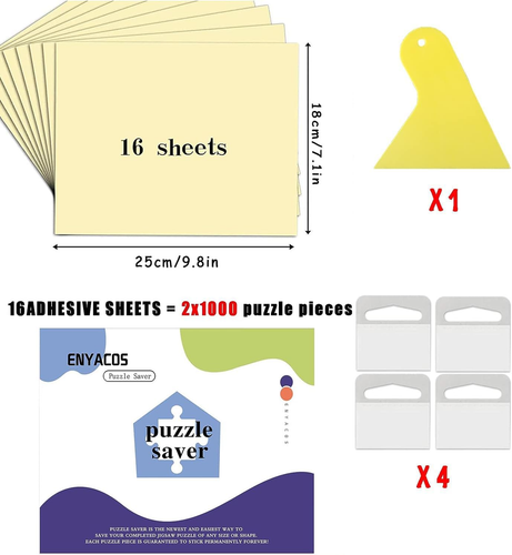16 Sheets Puzzle Saver Peel & Stick Adhesive Paper for Large Puzzles, Preserve 2 - Picture 2 of 12