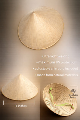 5x Bamboo leaf sun hats - maximum UV protection - 100% natural materials