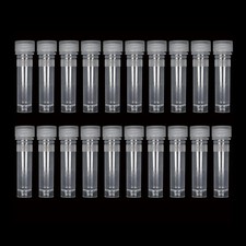 20x Small Plastic 1.5ml Small Vials Screw On Cap Clear Test Tube Mini Lab Bottle