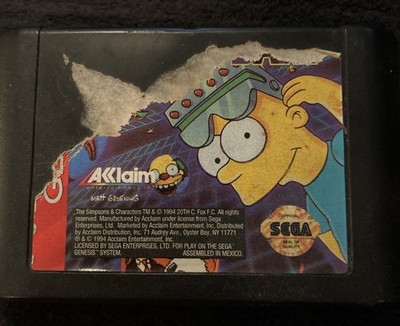 Virtual Bart (Sega Genesis, 1994) Cartridge Only, Authentic Not Tested