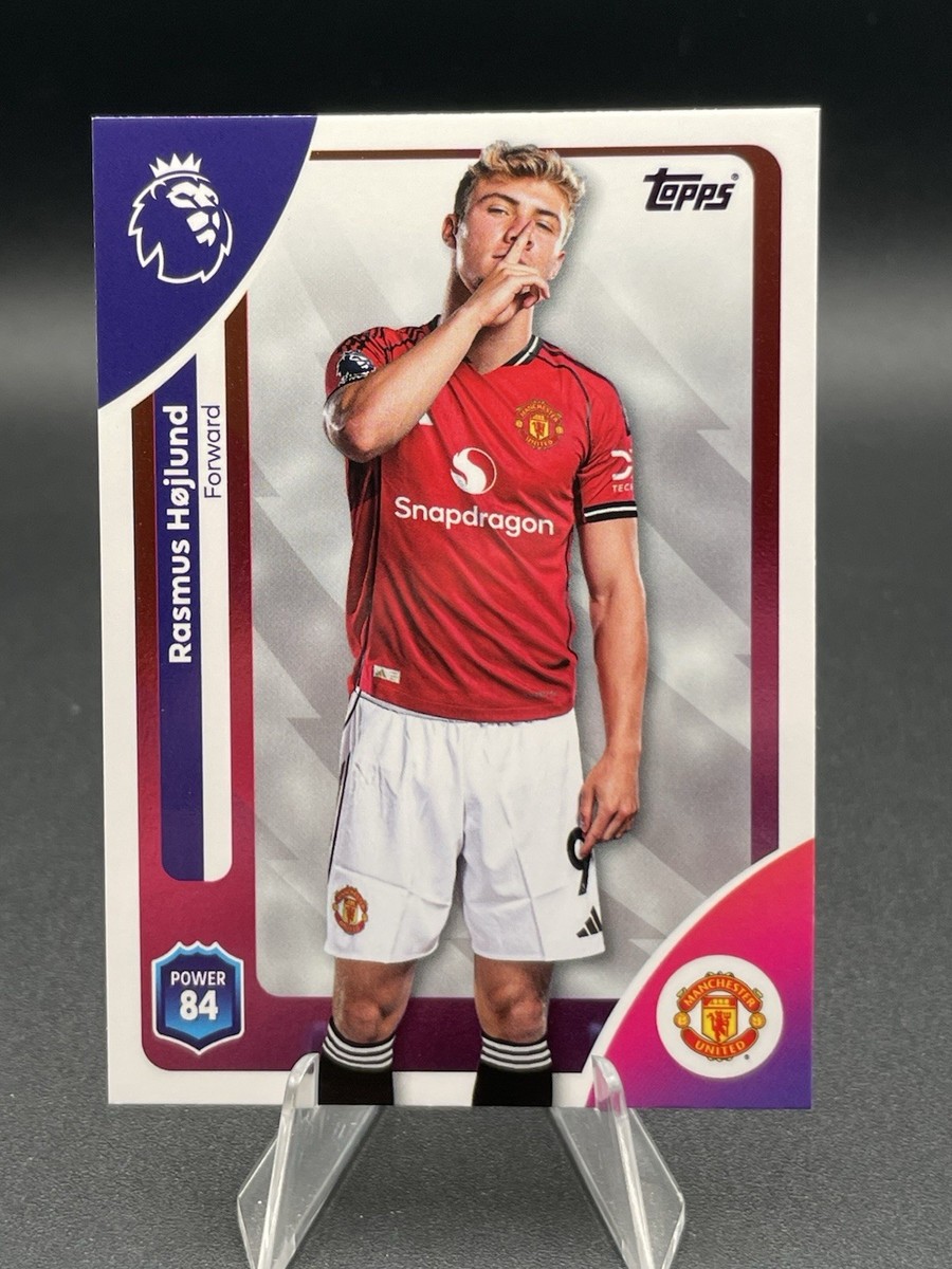 Carte Rasmus Hojlund 2024 Topps Chrome EURO #119 Future Stars Numérotée /99