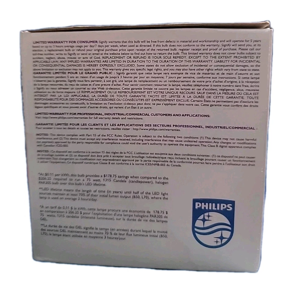Philips Dimmable LED PAR30S Flood Bright White Light Bulb FS 75w Replacement. - Image 3 of 4