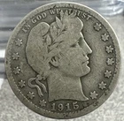 1915 D Silver Quarter, Barber Head