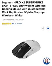 Logitech - PRO X2 SUPERSTRIKE LIGHTSPEED Lightweight Wireless Mouse - PRESALE