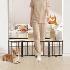 Snuowu 16" Freestanding Short Dog Gate for Small Dogs Foldable Retract