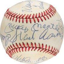 500 Home Run Signed Baseball Mickey Mantle Ted Williams Willie Mays 11 Sigs PSA