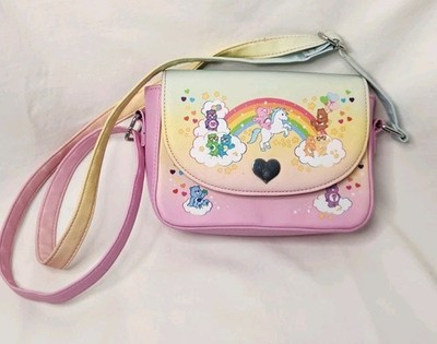 Loungefly Care Bears Rainbow Hearts Unicorn Ombre Crossbody Shoulder Bag 2023