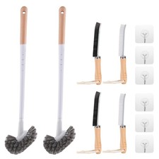 Curved Toilet Bowl Brush and Crevice Cleaning Brushes Set, Bathroom Cleaning ...