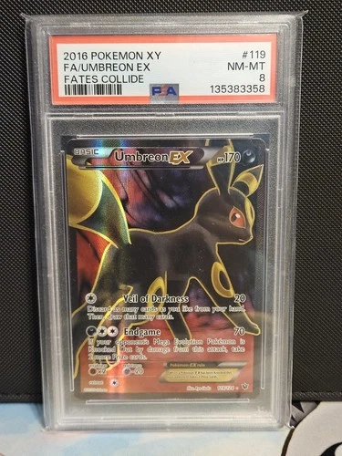 Umbreon EX 119/124 Fates Collide Full Art PSA8 Graded Card Pokemon TCG
