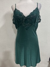 Vintage Victoria's Secret Gold Label Green Nightie Teddy Nightgown Size Medium