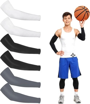 BRAND: PIRIUUO 3 Pairs Arm Sleeves for Kids Youth Breathable Sleeves...