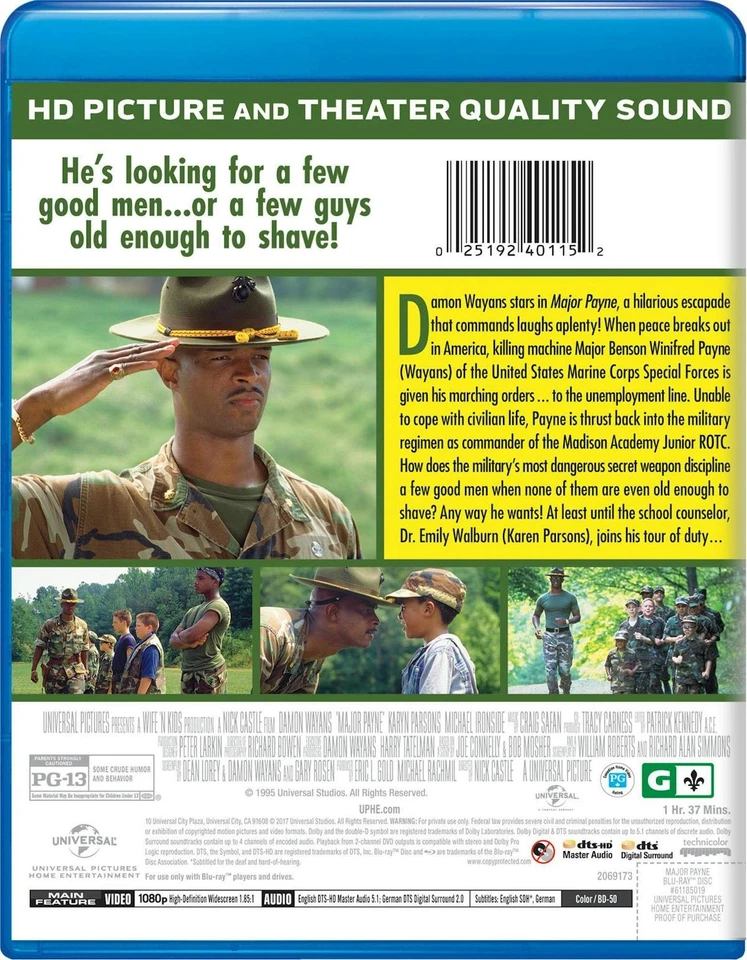Major Payne Blu-ray Damon Wayans NEW Foto 4 de 4