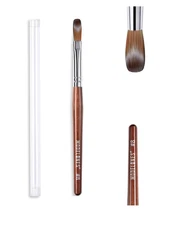 MODELONES Acrylic Nail Brush 100% Pure Kolinsky Hair Bristles Oval Crimped Shape