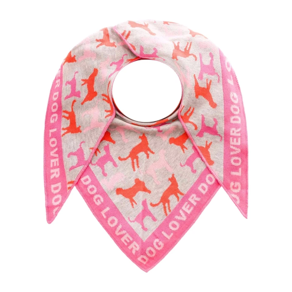 Zwillingsherz Damen Dreieckstuch Schal Damen Modell Dog Lover Strick (8 710)