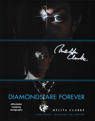 MELITA CLARKE auf BOND: DIAMONDS ARE FOREVER Poster. COA. In Pers. 10''x8''#219