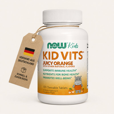 NOW Kid Vits Juicy Orange 120 Kautabletten Multivitamin Kinder ab 4