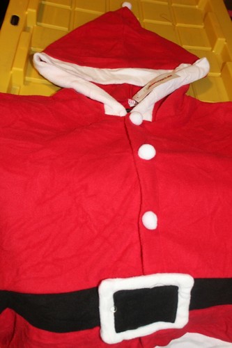 Unisex SANTA CLAUS Union Suit Sleeper w/Hood Pajamas Size S Christmas NEW (B82) - Picture 6 of 6
