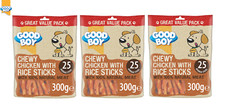 Image of 3X 300G GOODBOY PAWSLEY & CO VALUE PACK DOG TREATS CHEWY CHICKEN W/ RICE STICKS