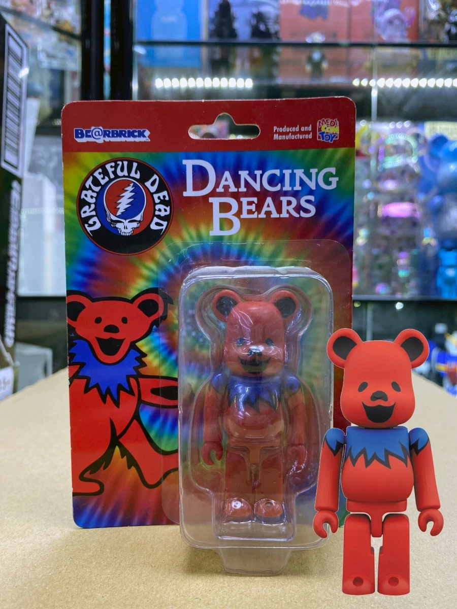 MEDICOM TOY BEARBRICK GRATEFUL DEAD DANCING BEARS RED EXCLUSIVE Be@rbrick 100%