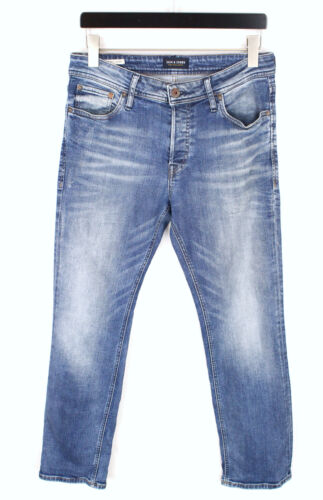 Pantalones de mezclilla JACK & JONES de ajuste regular/Clark para hombre W31/L30 bigotes descoloridos elásticos - Imagen 1 de 9