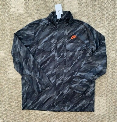 Nike NSW Military Camo Woven M65 Lightweight Jacket Black Size
