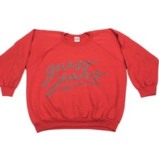 VTG 90s Guess Jeans Men  s Sweatshirt RARE Spell Out Red   Medium