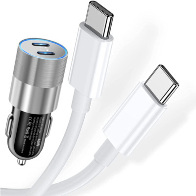 PD 40W Dual USB-C Fast Car Charger Type C Cable For iPhone 16 15 Pro Max 15 Plus