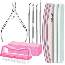 Nail Care Tool Kit, Nail Files 100/180, Nail Buffer Block, Cuticle C-pink