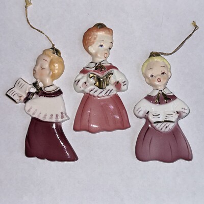VTG YONA Original Ornaments Choir Boys Granny Core 1950's Christmas Hand Painted