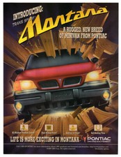 1997 Pontiac Trans Sport Montana Vintage Original Print Ad Art Western Red Car