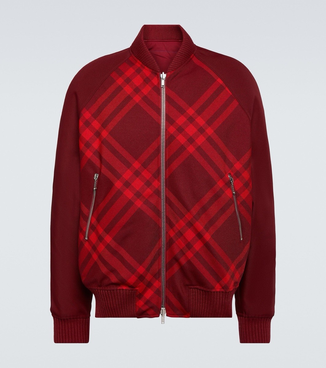 Burberry Ripple IP Reversible Bomber Jacket Red Check Full
