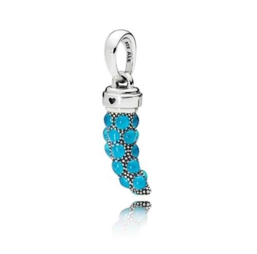 Authentic Pandora Turquoise ITALIAN HORN ENAMEL PENDANT