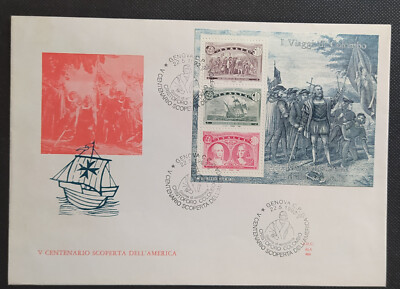 Italy Envelope FDC Wing 866 V Centenary Discovery of America Beautiful as Photo