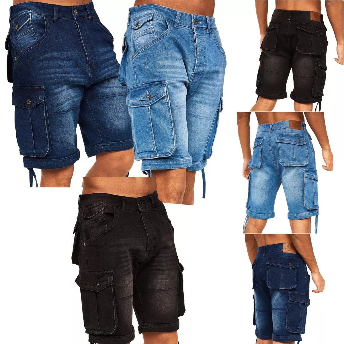Mens denim shop combat shorts