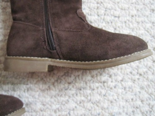 Gymboree Girls Purrfect Autumn Brown Suede Pom Pom Lace Zip Boots 2 - 第 4/12 張圖片