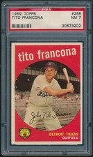 1959 Topps #268 Tito Francona Set Break Super Sharp Gray Back PSA 7 NM Very Rare