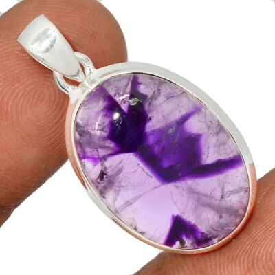 Natürlicher Atom Amethyst Stern 925 Sterling Silber Anhänger Schmuck CP42520